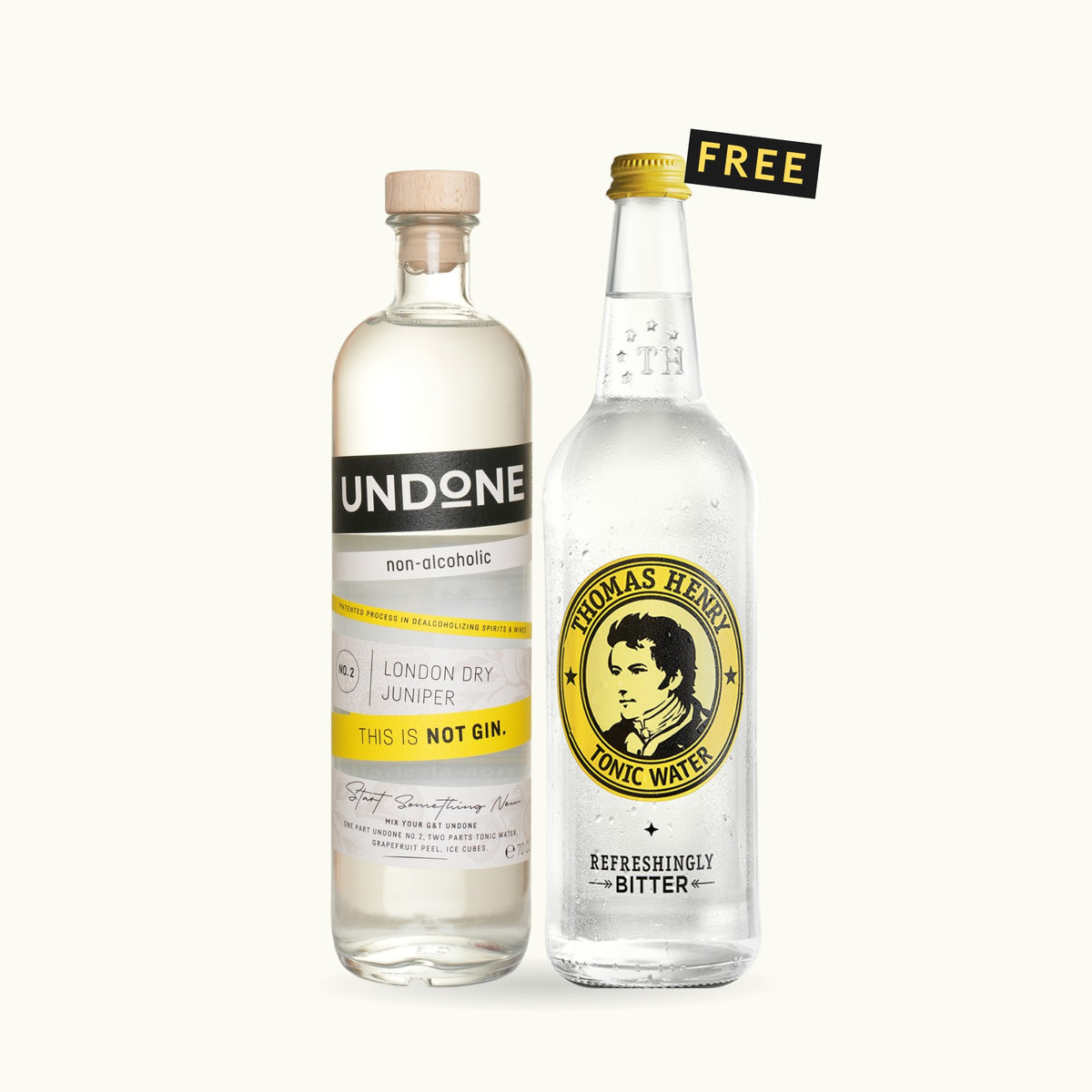UNDONE No. 2 NOT GIN with a free Thomas Henry Tonic Water 750ml