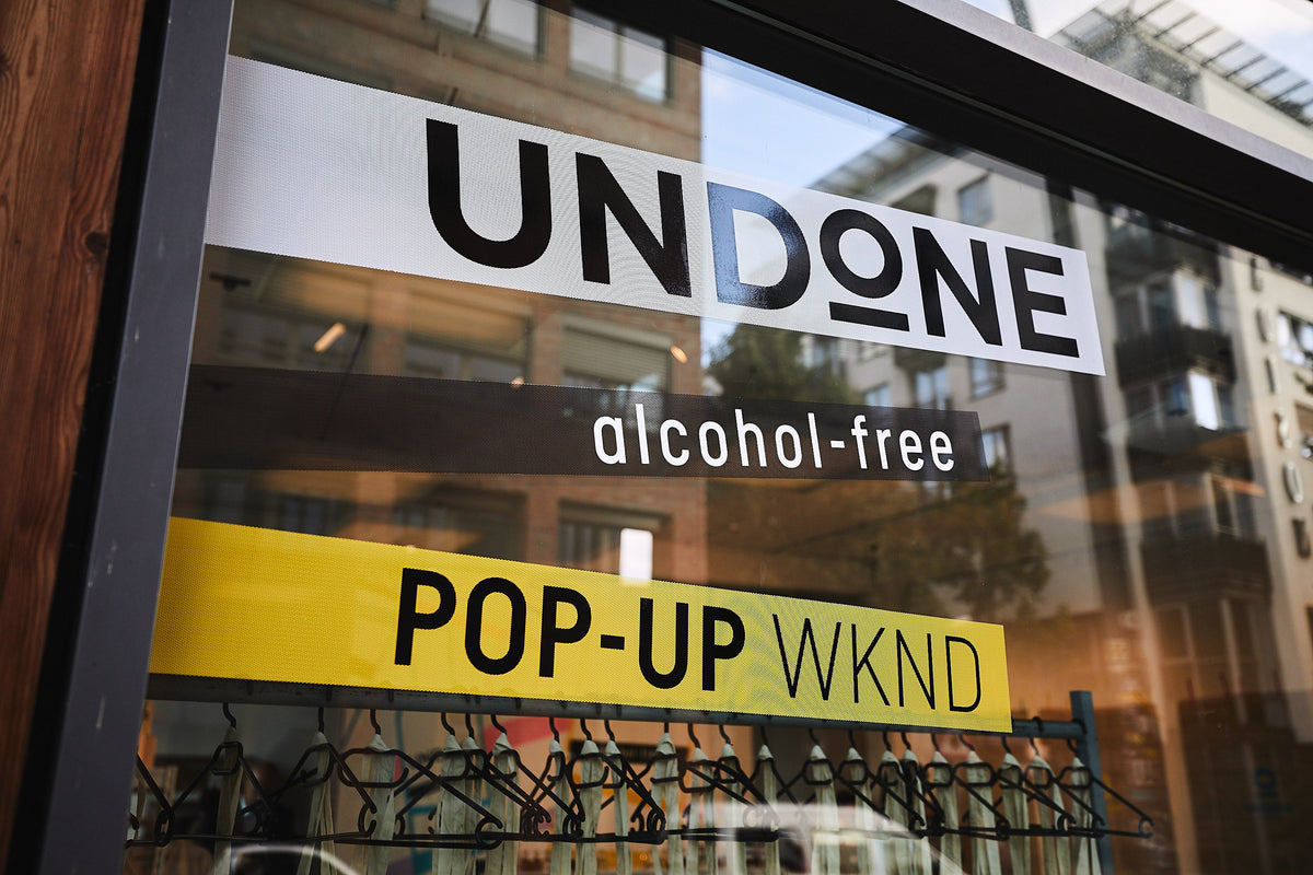 An UNDONE pop-up storefront window in the city