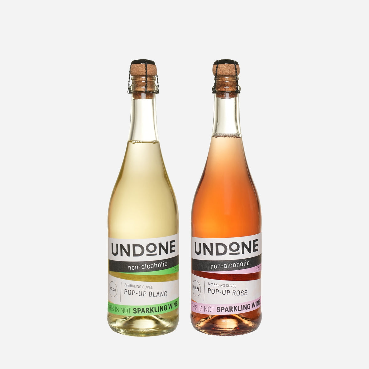 Undonge Non-Alcoholic Sparkling Wine Set | Blanc & Rose Duo | UNDONE