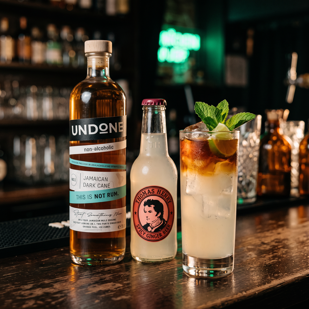 Jamaican Mule with UNDONE No. 1 NOT RUM and Thomas Henry Spicy Ginger Beer