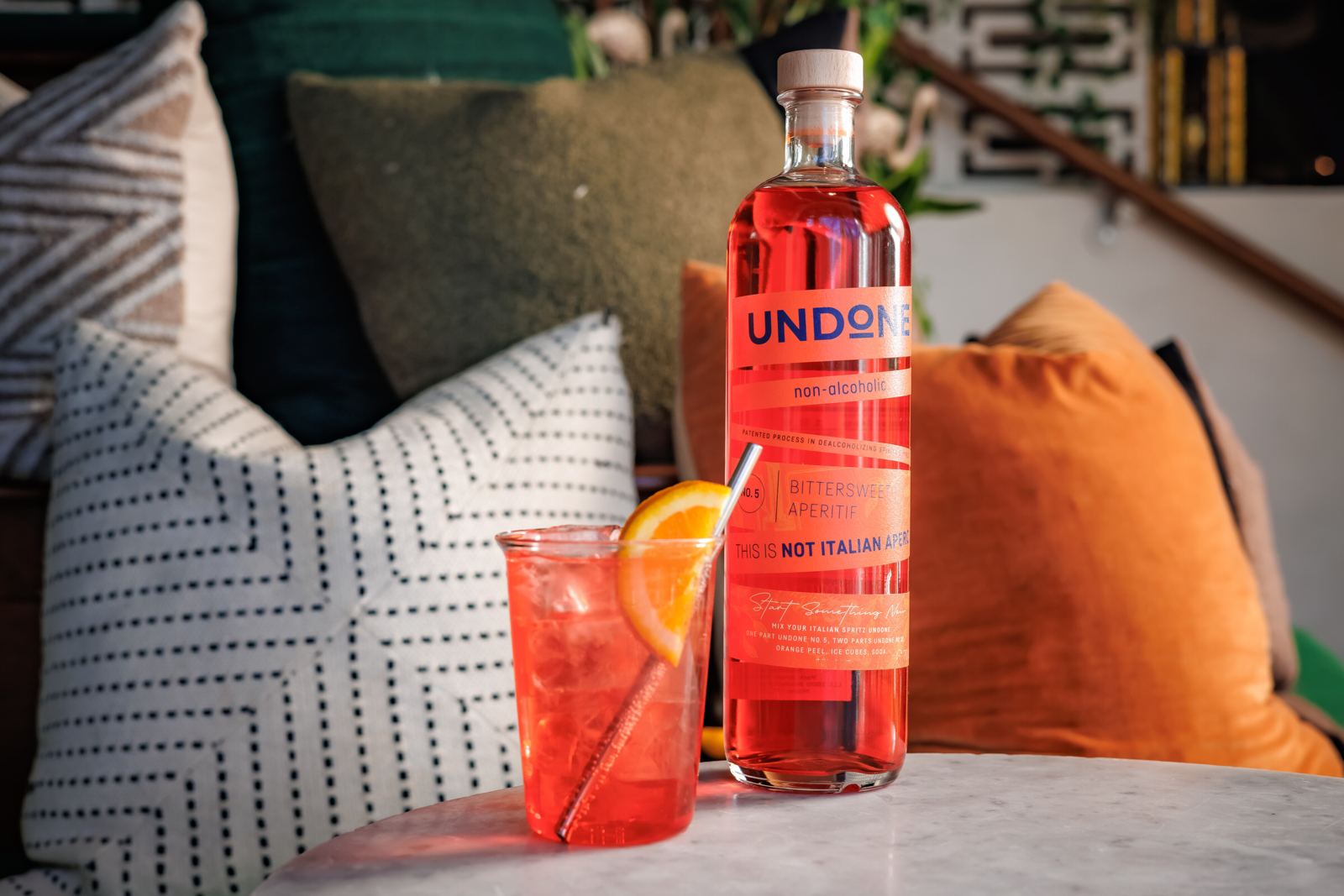 UNDONE No. 5 NOT ITALIAN APERO bottle with Italian Spritz